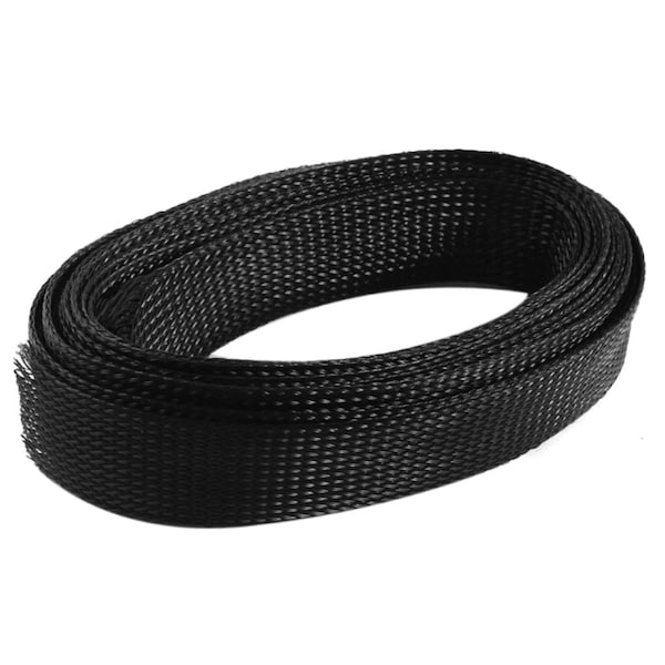 Kable Kontrol Braided Cable Sleeve, 2 in Inside Dia., 3 in Max Bundle Dia., 25 ft, Nylon 6/6, Black BSLNY200-25 - main